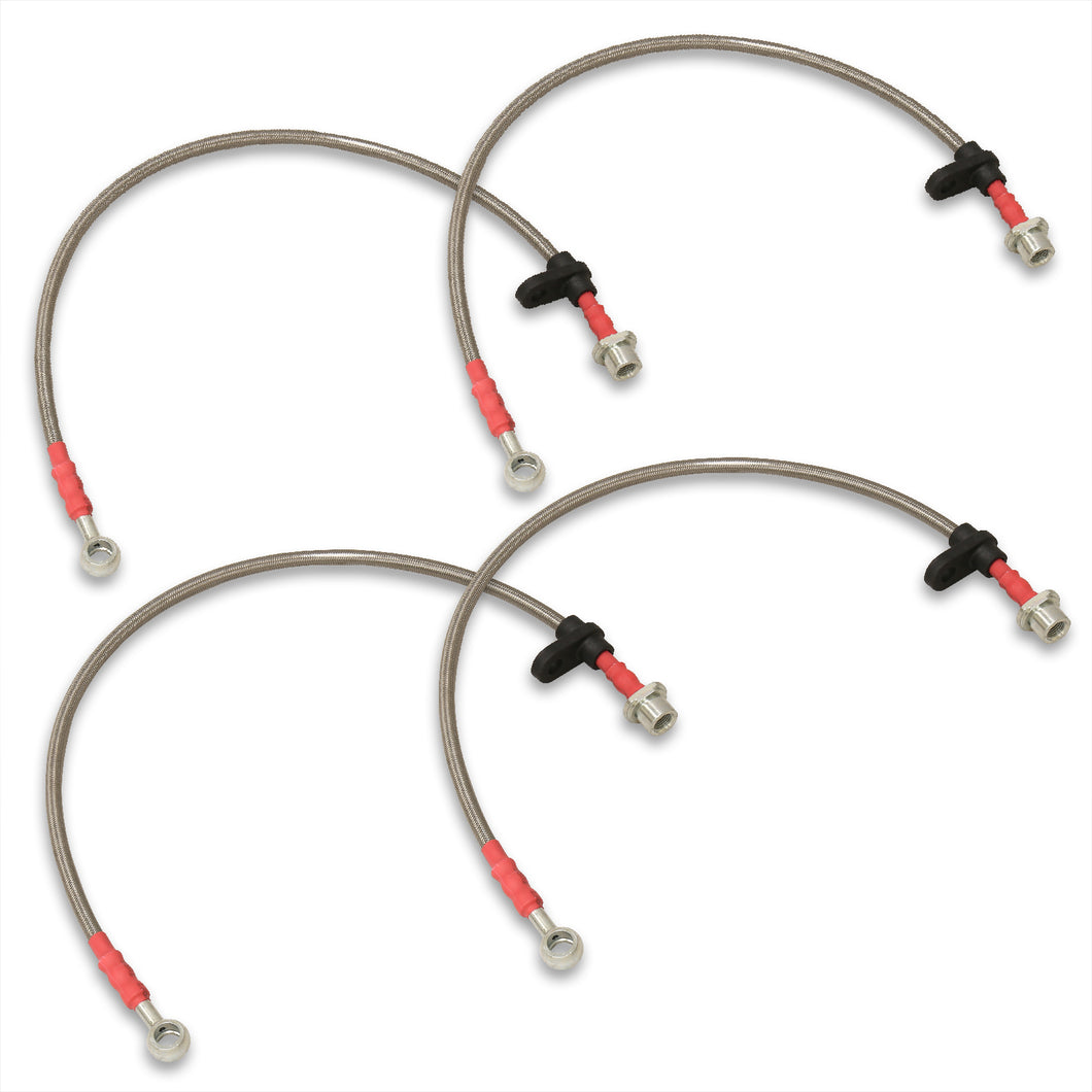 Toyota Celica GT 1994-1999 Stainless Steel Braided Oil Brake Lines Silver (Models with Rear Disc Only)