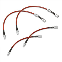 Load image into Gallery viewer, Toyota Corolla 1984-1987 Stainless Steel Braided Oil Brake Lines Red (Models with Rear Drum Brakes Only)
