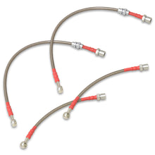 Load image into Gallery viewer, Toyota Corolla 1988-1992 Stainless Steel Braided Oil Brake Lines Silver (Models with Rear Disc Only)

