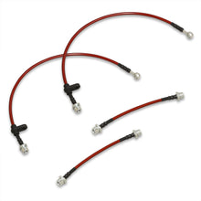 Load image into Gallery viewer, Toyota Corolla 2003-2008 Stainless Steel Braided Oil Brake Lines Red (Models with Rear Drum Brakes Only)
