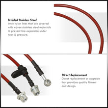 Load image into Gallery viewer, Toyota Corolla 2003-2008 Stainless Steel Braided Oil Brake Lines Red (Models with Rear Drum Brakes Only)

