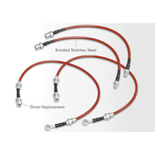 Load image into Gallery viewer, Toyota Supra 1986-1991 Stainless Steel Braided Oil Brake Lines Red
