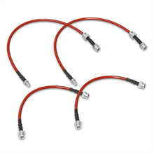 Load image into Gallery viewer, Mazda RX7 1981-1983 Stainless Steel Braided Oil Brake Lines Red (Models with Rear Drum Brakes Only)
