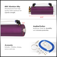 Load image into Gallery viewer, Universal 350ML Cylinder Oil Catch Can Tank 6.25&quot;x3.25&quot;x3.25&quot; Purple
