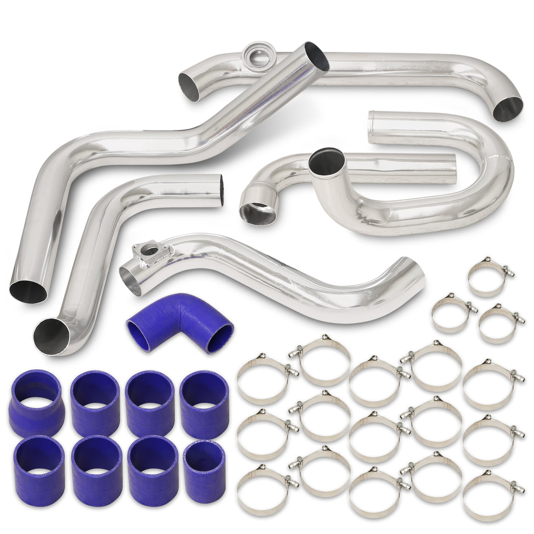 Mazda 3 2.0L 2004-2006 Bolt-On Aluminum Polished Piping Kit + Blue Couplers