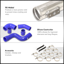 Load image into Gallery viewer, Nissan 300ZX Z32 1990-1996 VG30DETT Twin Turbo Bolt-On Aluminum Polished Piping Kit + Blue Couplers (Use with IC-SI1004)
