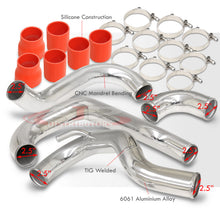 Load image into Gallery viewer, Nissan 240SX S13 1989-1994 CA18DET Bolt-On Aluminum Polished Piping Kit + Red Couplers

