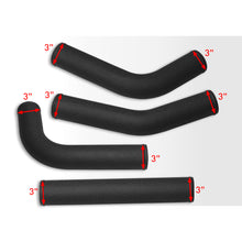 Load image into Gallery viewer, Universal 3&quot; 8 Pieces Aluminum Piping Kit Black (x2 Straight / x2 90 Degree / x2 120 Degree / x2 135 Degree) + Silicone Couplers Red + Universal Aluminum Intercooler (Tube &amp; Fin | Overall: 30.75&quot; x 11.75&quot; x 3.0&quot; | Core: 23.5&quot; x 11.75&quot; x 3.0&quot;)
