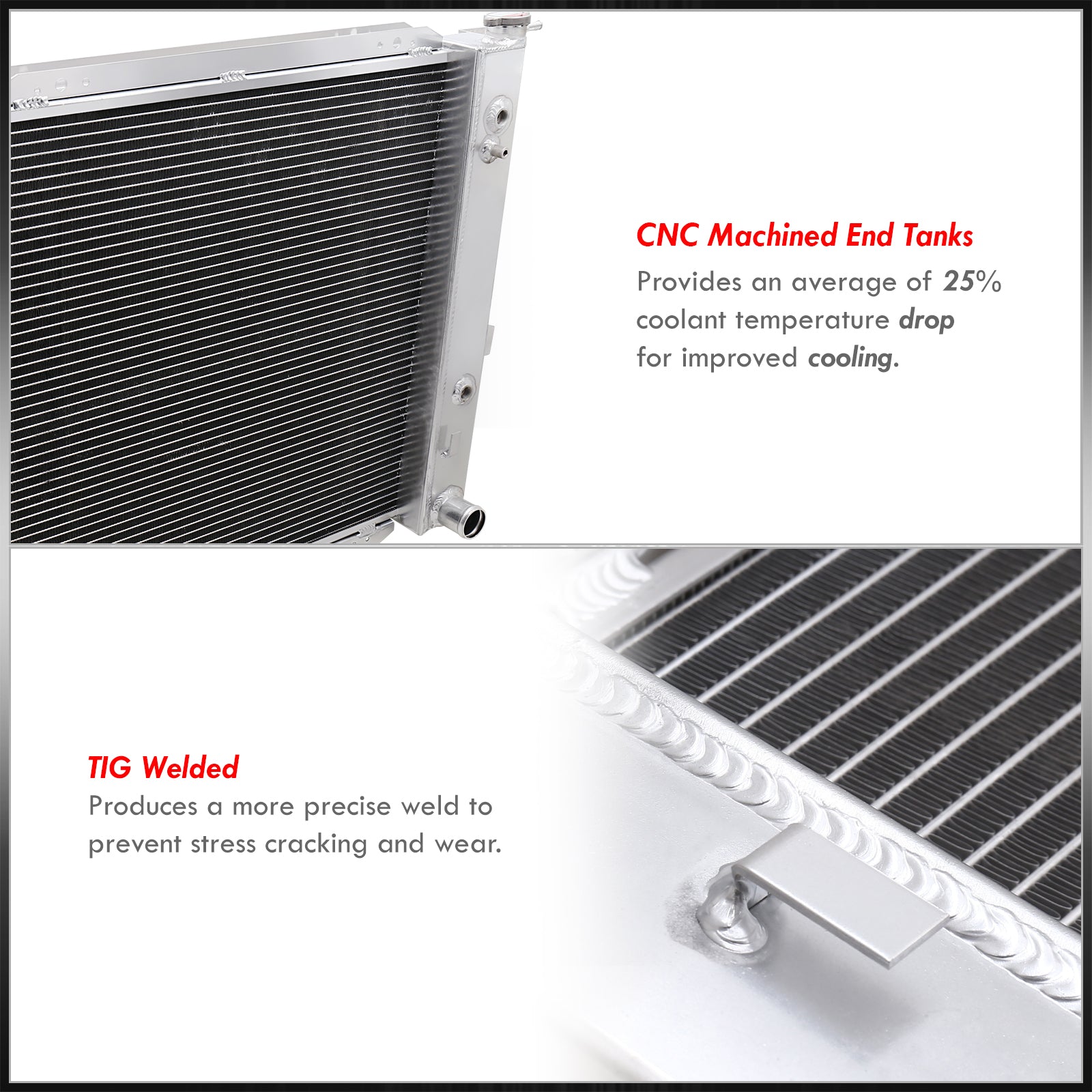 Auspartshouse Aluminum Radiator For Ford Explorer 98-01, Ranger 98-11 & Mazda B3000 98-07 – Direct Fit 1.5" Inlet