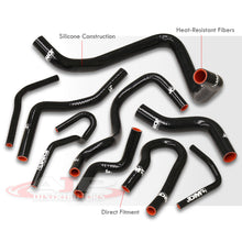 Load image into Gallery viewer, Honda Civic 1992-2000 D-Series D15 D16 SOHC Silicone Radiator &amp; Heater Hoses Set Black
