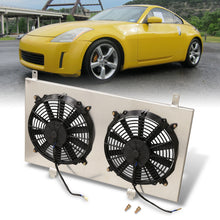 Load image into Gallery viewer, Infiniti G35 2003-2007 / Nissan 350Z 2003-2007 M/T Aluminum Radiator Dual Fan Shroud

