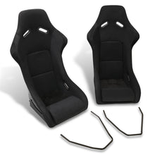 Load image into Gallery viewer, Universal SPG Style Bucket Racing Seats + Sliders Black Cloth
