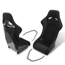 Load image into Gallery viewer, Universal SPG Style Bucket Racing Seats + Sliders Black Cloth
