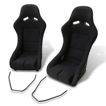 Load image into Gallery viewer, Universal Low Max Style Bucket Racing Seats + Sliders Black Cloth
