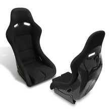 Load image into Gallery viewer, Universal Low Max Style Bucket Racing Seats + Sliders Black Cloth
