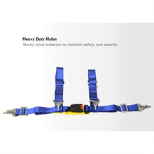 Load image into Gallery viewer, Universal 4 Point 2&quot; Racing Seat Harness Belts Blue with Yellow Strap

