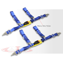 Load image into Gallery viewer, Universal 4 Point 2&quot; Racing Seat Harness Belts Pair Blue with Yellow Strap

