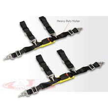 Load image into Gallery viewer, Universal 4 Point 2&quot; Racing Seat Harness Belts Pair Black with Yellow Strap
