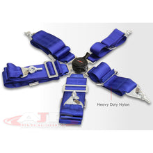 Load image into Gallery viewer, Universal 5 Point Camlock 3&quot; Racing Seat Harness Belts Pair Blue
