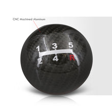 Load image into Gallery viewer, Universal 5 Speed M10x1.5 Ball Shift Knob Black Carbon Fiber with Red Rings
