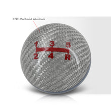 Load image into Gallery viewer, Universal 5 Speed M10x1.5 Ball Shift Knob Silver Carbon Fiber with Blue Rings
