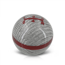 Load image into Gallery viewer, Universal 5 Speed M10x1.5 Ball Shift Knob Silver Carbon Fiber with Red Rings
