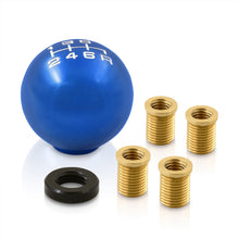 Load image into Gallery viewer, Universal 6 Speed M8 M10 M12 Ball Shift Knob Blue with White Lettering
