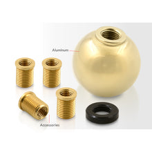 Load image into Gallery viewer, Universal 6 Speed M8 M10 M12 Ball Shift Knob 24K Gold with Red Lettering
