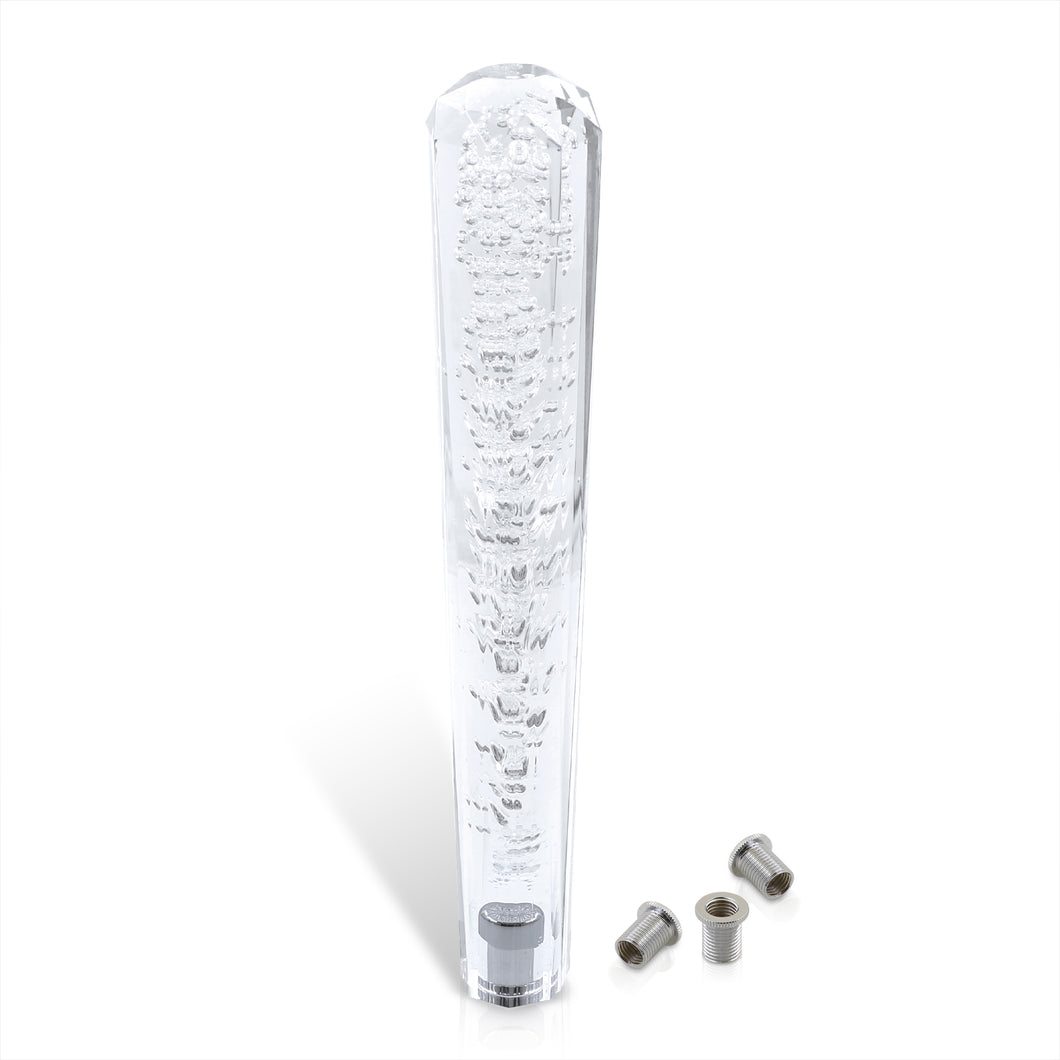 Universal M8 M10 M12 300MM Diamond Bubble Shift Knob Clear