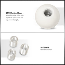 Load image into Gallery viewer, Universal 6 Speed M8 M10 M12 Fuckin&#39; Fast Ball Shift Knob White with Blue Lettering (Top Left Reverse)

