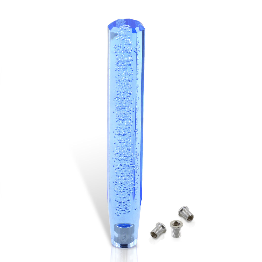 Universal M8 M10 M12 300MM Crystal Octogon Bubble Shift Knob Blue
