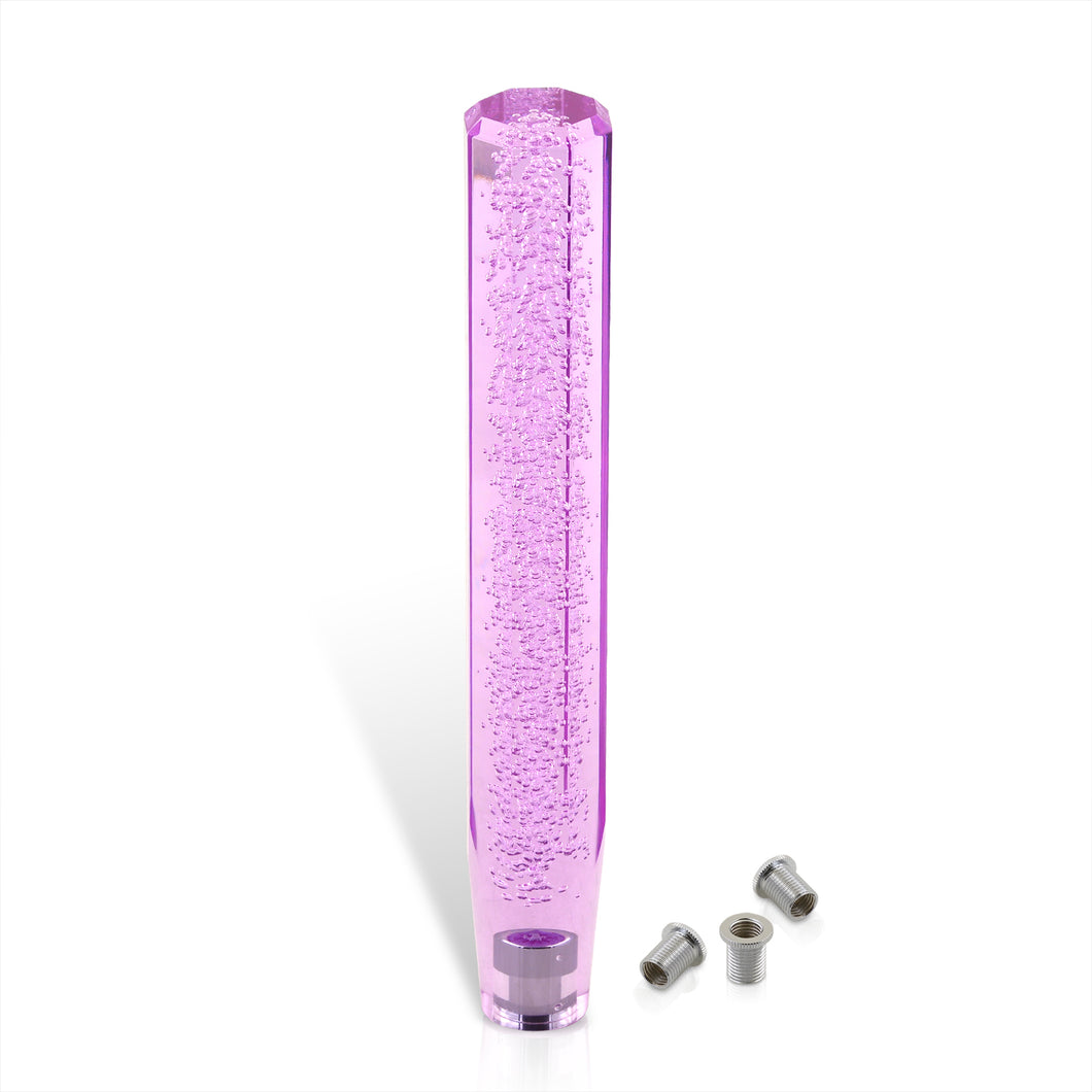 Universal M8 M10 M12 300MM Crystal Octogon Bubble Shift Knob Purple