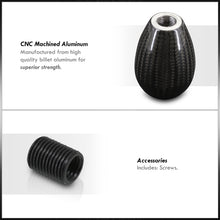 Load image into Gallery viewer, Universal 5 Speed M10x1.5 Type-R Style Shift Knob Carbon Fiber with White Lettering
