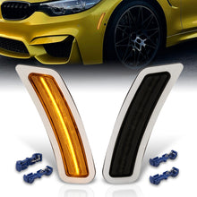 Load image into Gallery viewer, BMW 3 Series F80 M3 Sedan 2015-2018 / F82 F83 M4 Coupe 2014-2020 Front Bumper Amber LED Side Marker Reflector Lights Smoke Len
