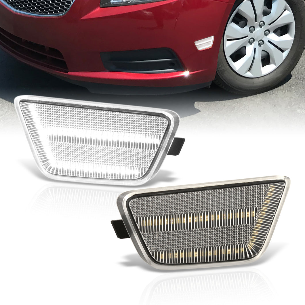 Chevrolet Cruze 2011-2015 / Limited 2016 Front White LED Side Marker Lights Clear Len