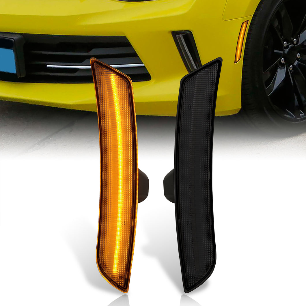 Chevrolet Camaro 2016-2022 Front Amber LED Side Marker Smoke Len