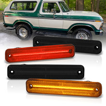 Load image into Gallery viewer, Ford Bronco 1978-1979 / F100 F150 F250 1973-1979 / E150 E350 Econoline 1975-1991 4 Piece Front Amber &amp; Rear Red LED Side Marker Lights Smoke Len
