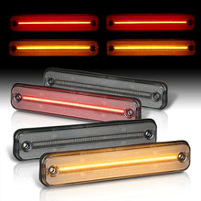 Load image into Gallery viewer, Hummer H2 2003-2009 4 Piece Front Amber &amp; Rear Red LED Side Marker Lights Clear Len
