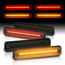 Load image into Gallery viewer, Hummer H2 2003-2009 4 Piece Front Amber &amp; Rear Red LED Side Marker Lights Smoke Len
