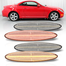 Load image into Gallery viewer, Lexus SC430 2002-2010 4 Piece Front Amber &amp; Rear Red LED Fender Side Marker Lights Clear Len
