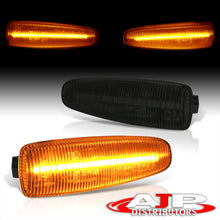 Load image into Gallery viewer, Mitsubishi Lancer X 2008-2017 / Lancer Sportback 2008-2019 / Outlander 2007-2013 / Mirage 2014-2020 Front Amber Sequential LED Side Marker Lights Smoke Len
