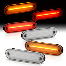 Load image into Gallery viewer, Mazda Miata MX-5 1990-2005 4 Piece Front Amber &amp; Rear Red LED Side Marker Lights Clear Len
