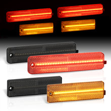 Load image into Gallery viewer, Pontiac Firebird 1998-2002 4 Piece Front Amber &amp; Rear Red LED Side Marker Lights Smoke Len
