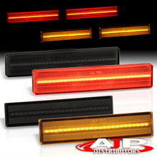 Load image into Gallery viewer, Toyota Supra A70 MK3 1986-1992 4 Piece Front Amber &amp; Rear Red LED Side Marker Lights Smoke Len
