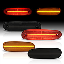 Load image into Gallery viewer, Toyota Supra MK4 1993-1998 4 Piece Front Amber &amp; Rear Red LED Side Marker Lights Smoke Len
