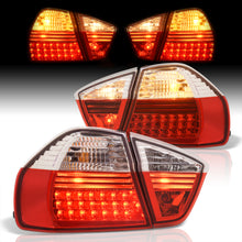 Load image into Gallery viewer, BMW 3 Series E90 4 Door 2005-2009 LED Tail Lights Chrome Housing Red Len
