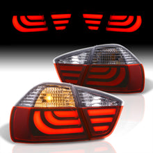 Load image into Gallery viewer, BMW 3 Series E90 4 Door 2005-2009 LED Bar Tail Lights Chrome Housing Red Len White Tube
