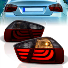 Load image into Gallery viewer, BMW 3 Series E90 4 Door 2005-2009 LED Bar Tail Lights Chrome Housing Red Smoke Len White Tube
