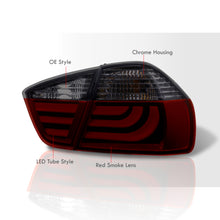 Load image into Gallery viewer, BMW 3 Series E90 4 Door 2005-2009 LED Bar Tail Lights Chrome Housing Red Smoke Len White Tube

