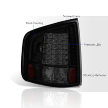 Load image into Gallery viewer, Chevrolet S10 Truck 1994-2004 / GMC Sonoma 1994-2004 / Isuzu Hombre 1996-2000 LED Tail Lights Black Housing Smoked Len
